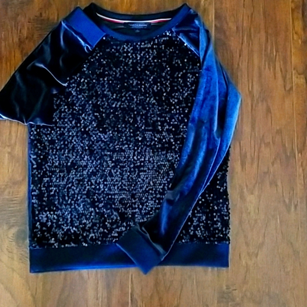 Tommy Hilfiger Velvet and Sequined Top